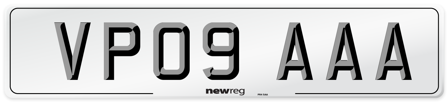 VP09 AAA Number Plate from New Reg